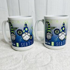 Officially Licensed Novelty Gnome Seattle Seahawks 14oz Coffee Mugs Set Of 2
